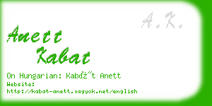 anett kabat business card